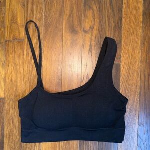 Black Asymmetrical Strap Bralette